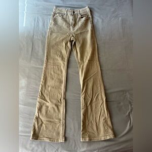 Sage green high waisted flare jeans